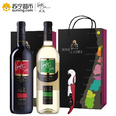 《【 苏宁易购 】彩风红、白葡萄酒*2 双支礼盒 ￥62.30》