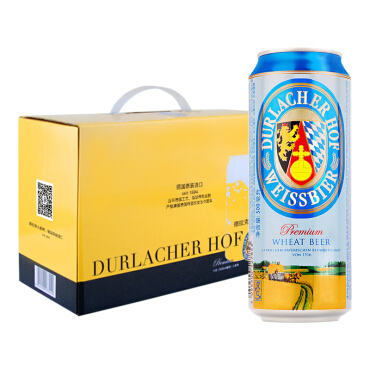 《【 京东自营 】德拉克(Durlacher)礼盒装 小麦啤酒500ml*8听 ￥16.40》