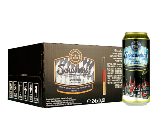 《【京东自营】雪夫啤酒(Schaumhof ) 小麦黑啤酒 500ml*24听 69元》