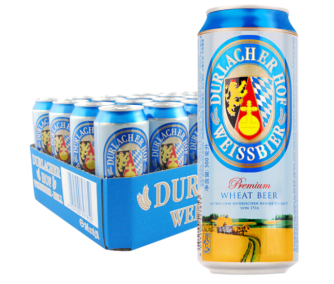 《【京东自营】德拉克(Durlacher)小麦白啤酒 500ml*24听 58.25元（双重优惠）》